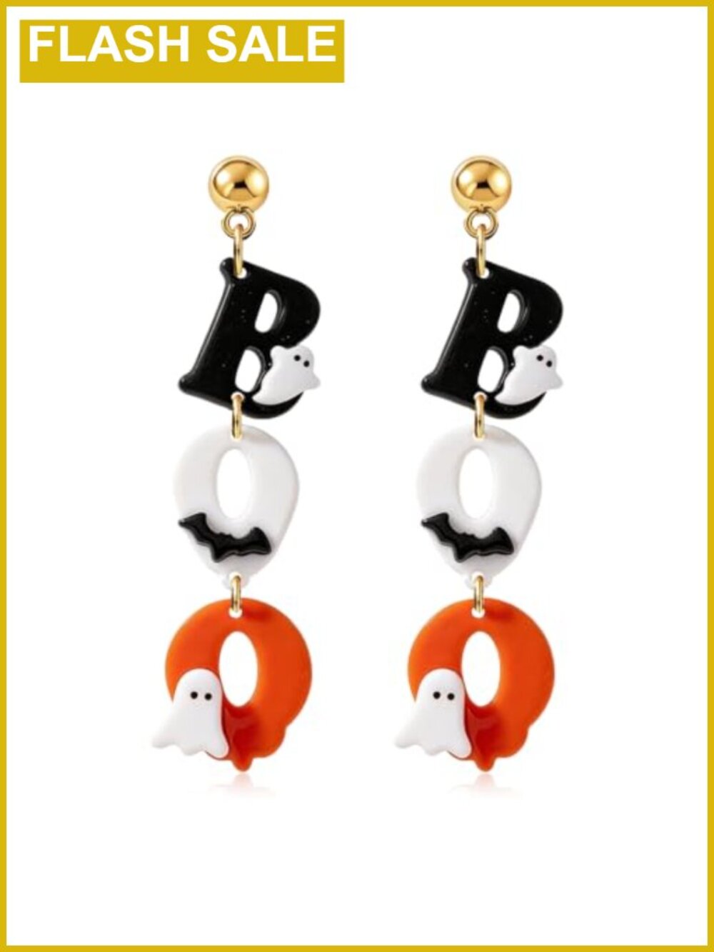 Handmade Polymer Clay Halloween Earrings Ghost Pumpkin Moon Dangle